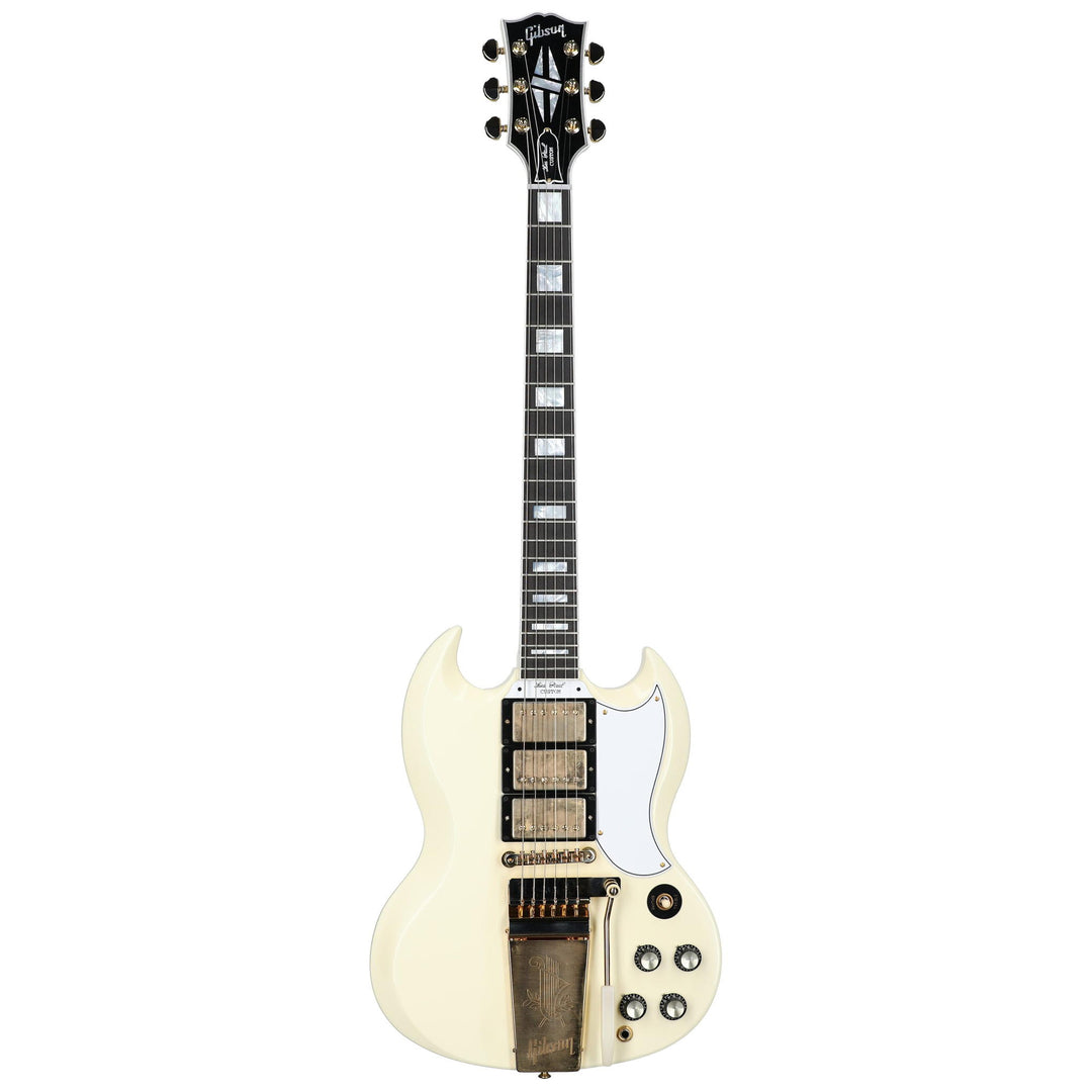 Gibson Custom Shop 1963 Les Paul SG Custom Maestro Electric Guitar, Classic White