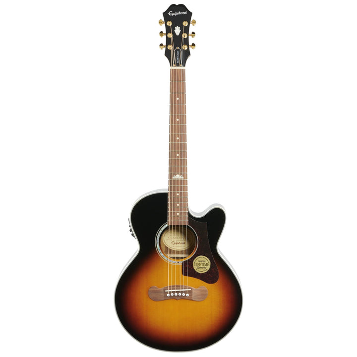 Epiphone J-200 EC Studio Parlor Acoustic-Electric Guitar, Vintage Sunburst