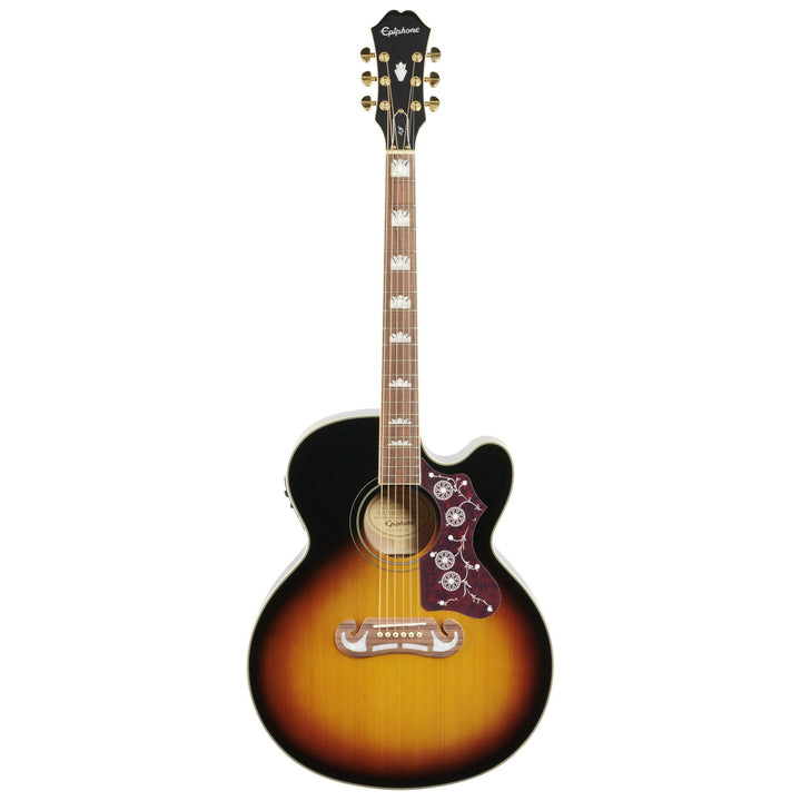 Epiphone J-200 EC Studio Acoustic-Electric Guitar, Vintage Sunburst