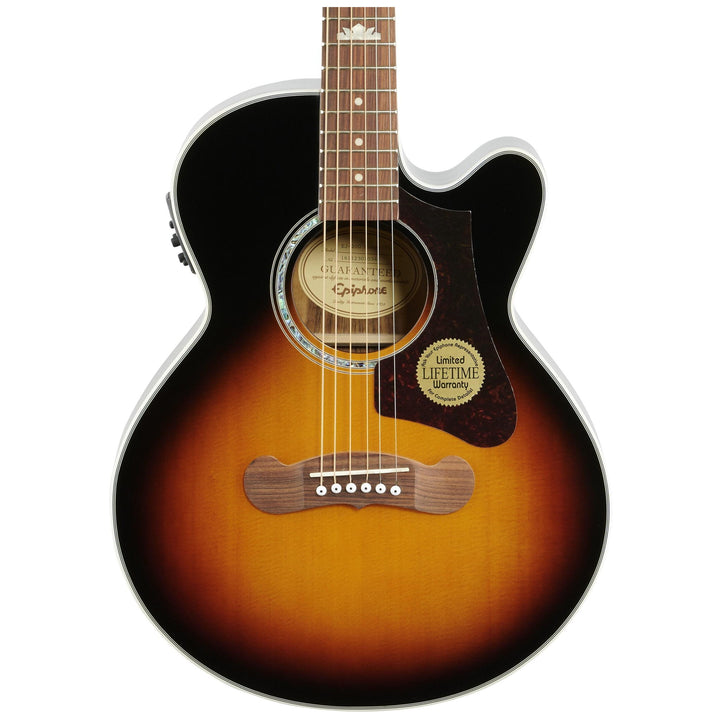 Epiphone J-200 EC Studio Parlor Acoustic-Electric Guitar, Vintage Sunburst