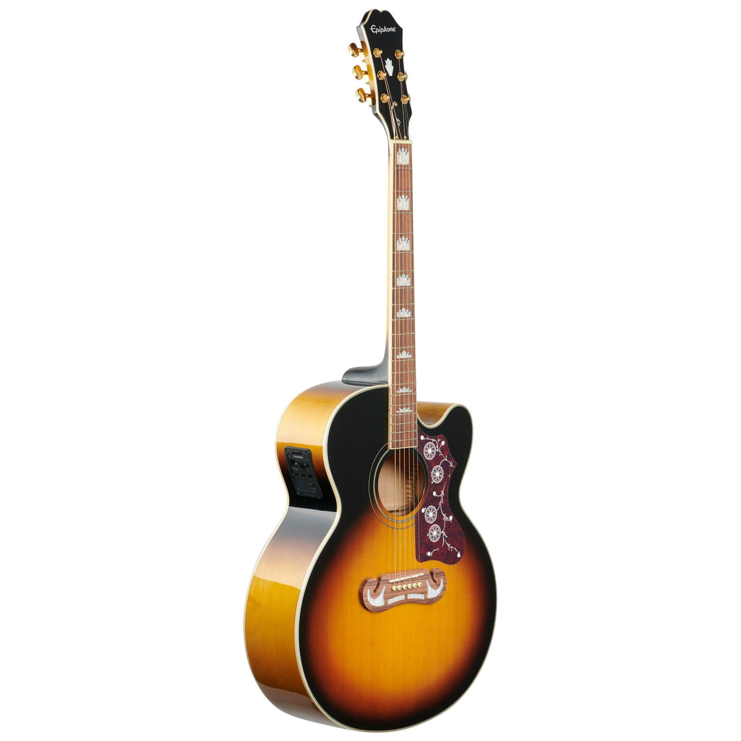 Epiphone J-200 EC Studio Acoustic-Electric Guitar, Vintage Sunburst