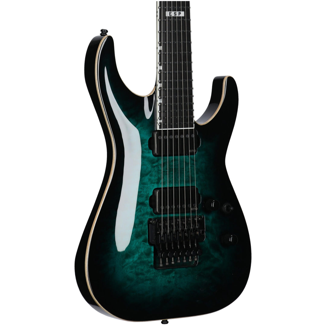 ESP EII Horizon FR-7 Black Turquoise Burst 7-String Electric Guitar