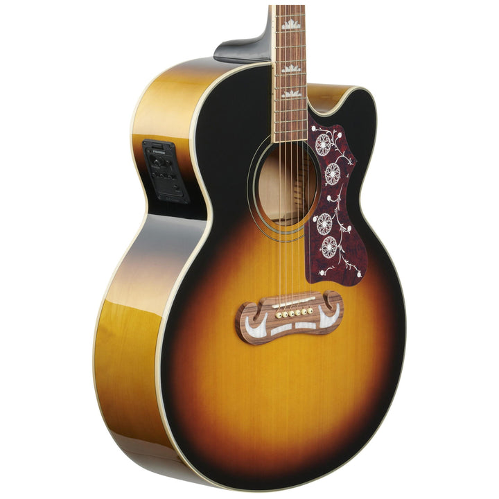 Epiphone J-200 EC Studio Acoustic-Electric Guitar, Vintage Sunburst