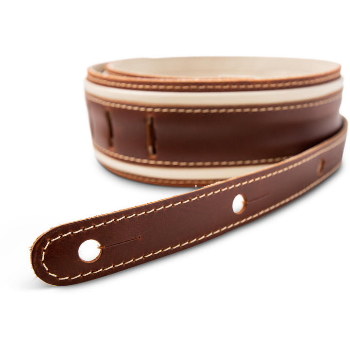 Taylor Element Leather 2.5" Brown/Cream Guitar Strap