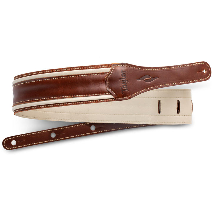 Taylor Element Leather 2.5" Brown/Cream Guitar Strap