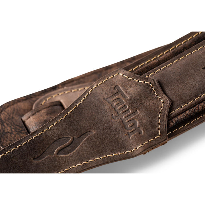 Taylor Element Distressed Leather 2.5" Dark Brown Guitar Strap