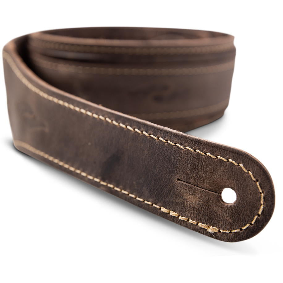 Taylor Element Distressed Leather 2.5" Dark Brown Guitar Strap