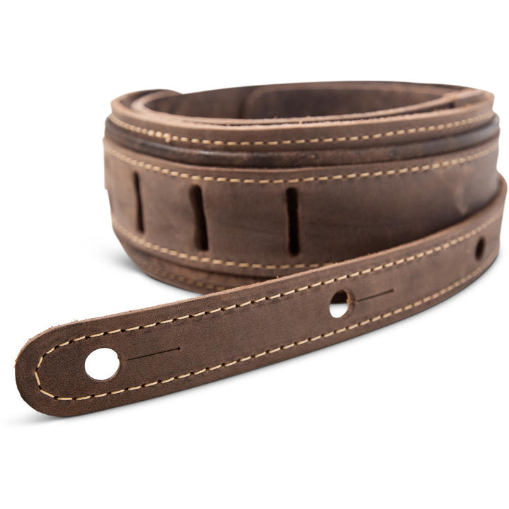 Taylor Element Distressed Leather 2.5" Dark Brown Guitar Strap