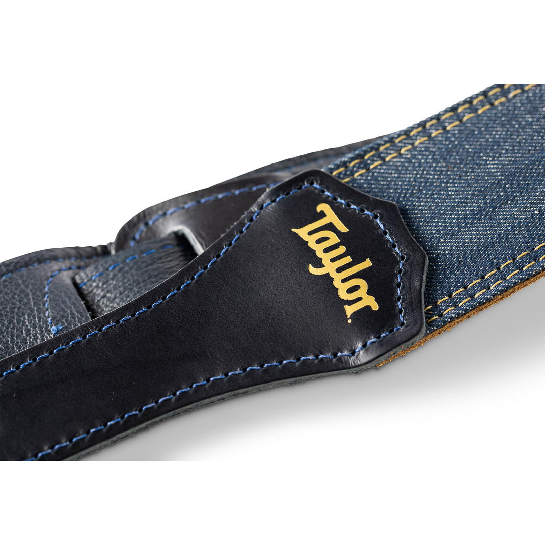 Taylor Blue Denim 2" Gold Logo Guitar Strap