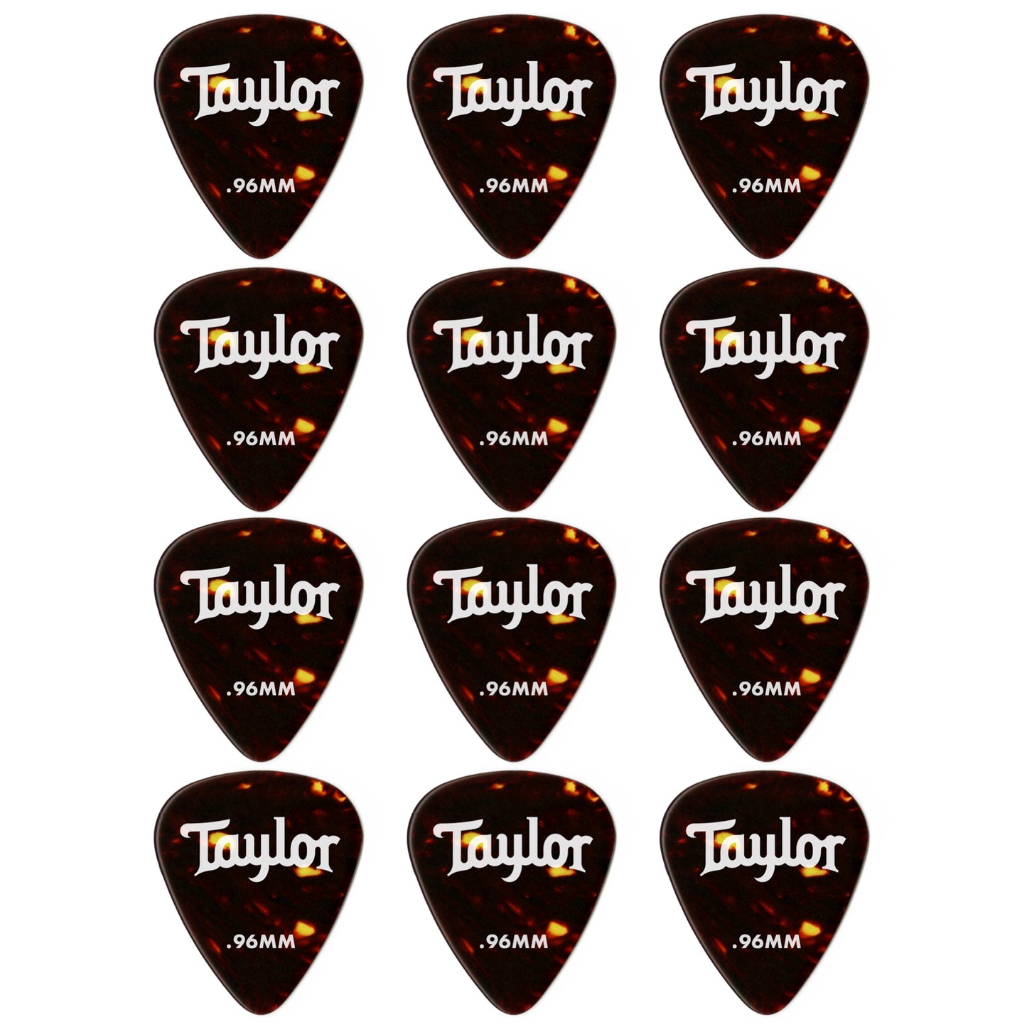 Taylor Celluloid 351 Tortoise Shell Picks, 12-Pack