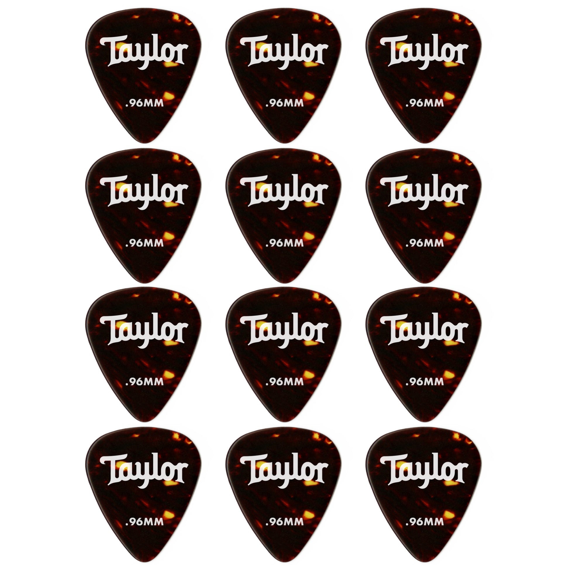 Taylor Celluloid 351 Tortoise Shell Picks, 12-Pack