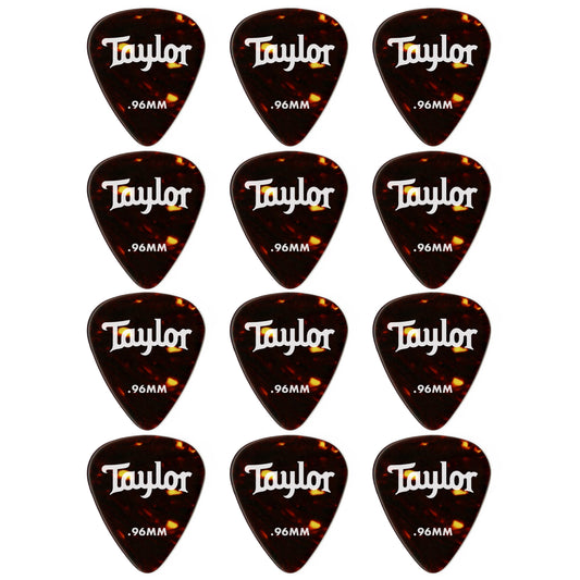 Taylor Celluloid 351 Tortoise Shell Picks, 12-Pack