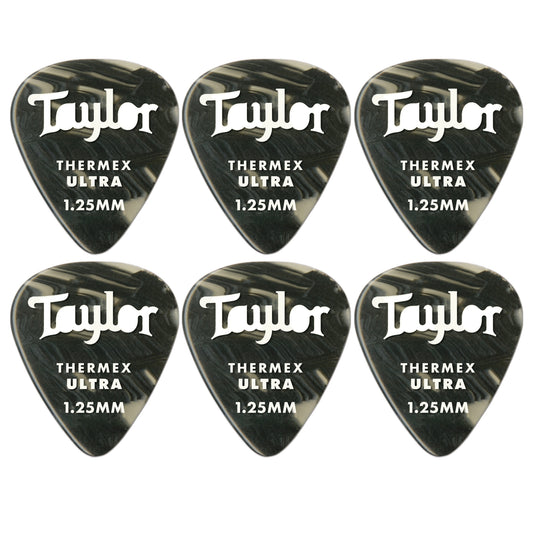 Taylor Premium 351 Thermex Ultra Black Onyx Picks 6-Pack