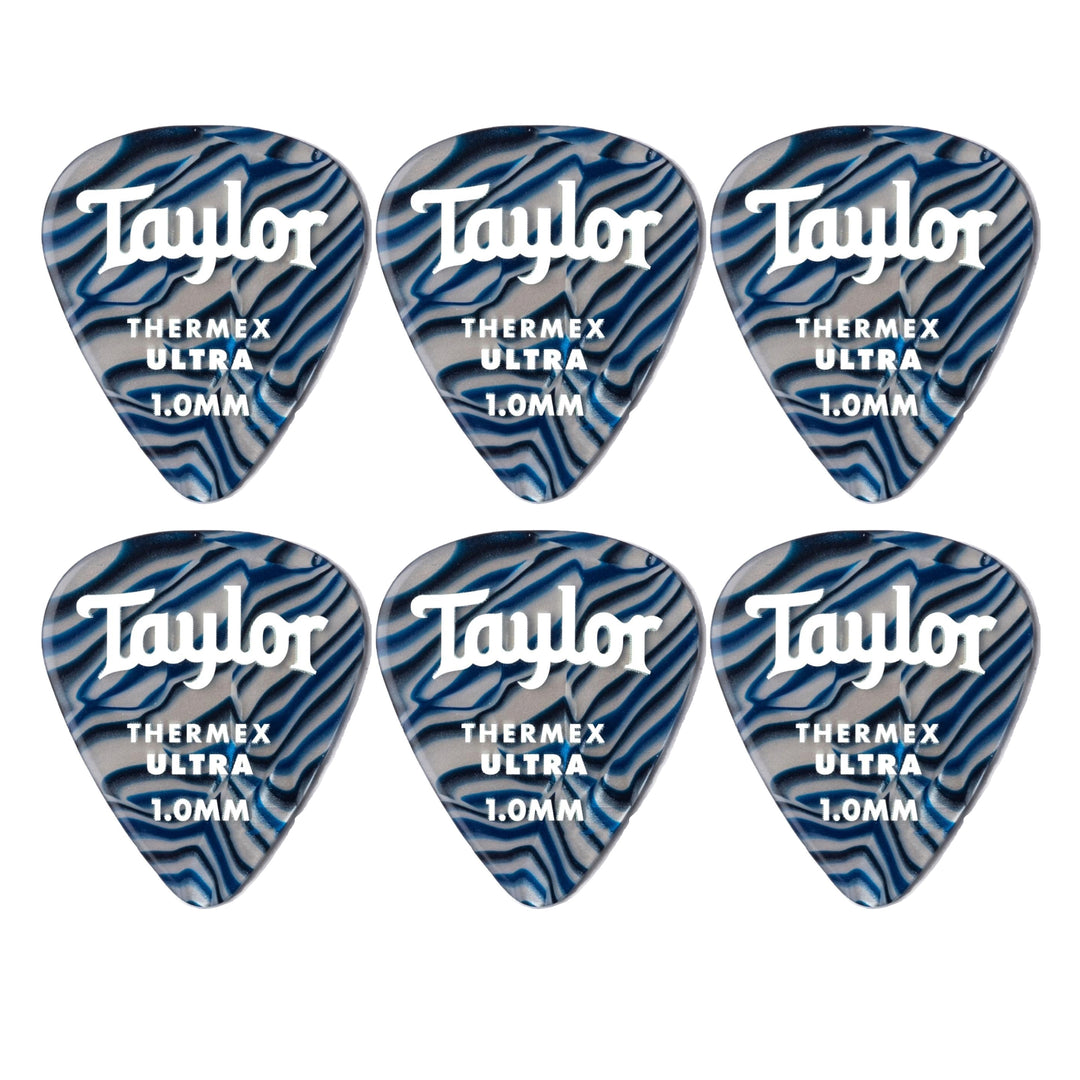 ‎Taylor Premium 351 Thermex Ultra Guitar Picks Blue Swirl 6-Pack