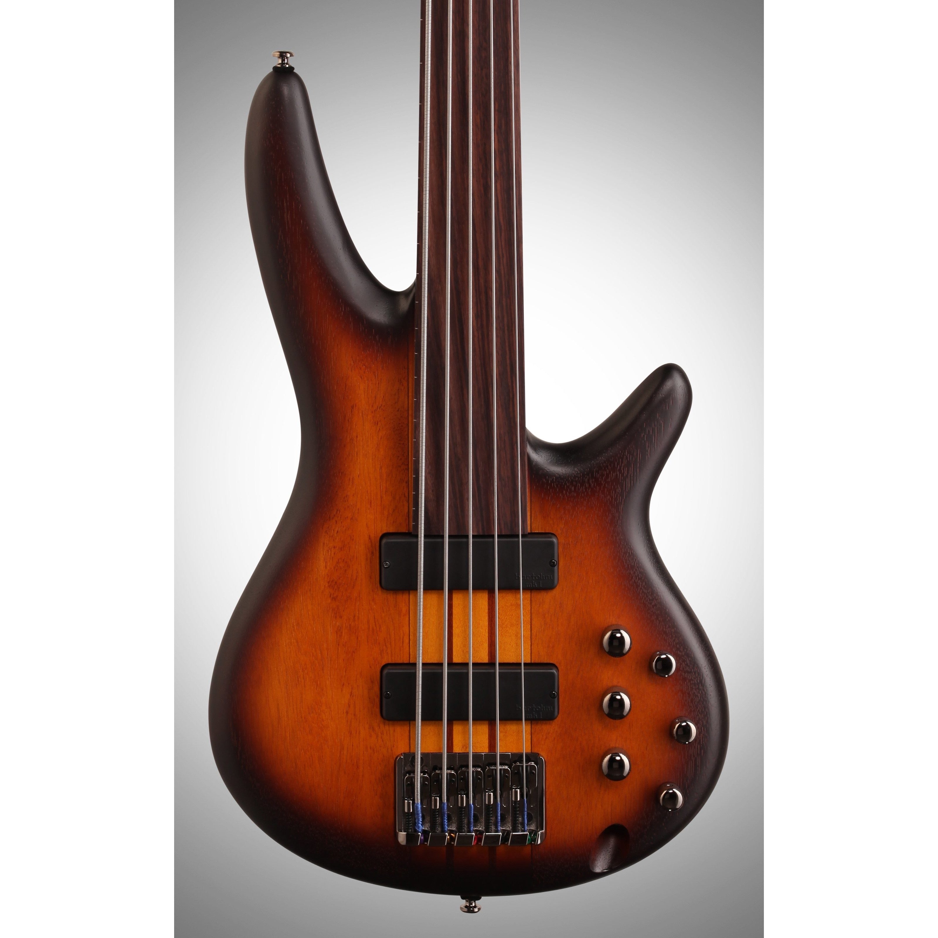 Ibanez SRF705 Portamento Fretless Electric Bass, 5-String, Brown