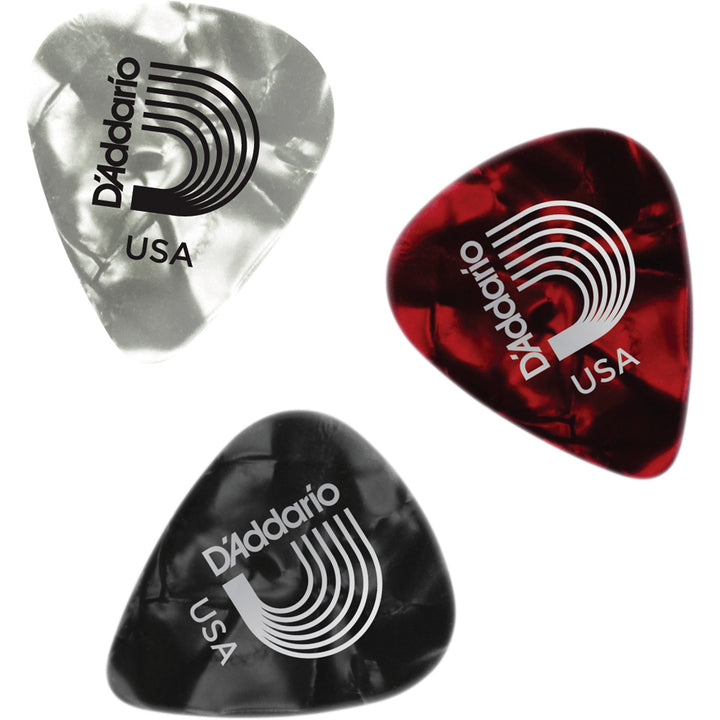 D'Addario 1CAP4-10 Classic Pearl Celluloid Assortment Guitar Pick Pack, 25-Pack