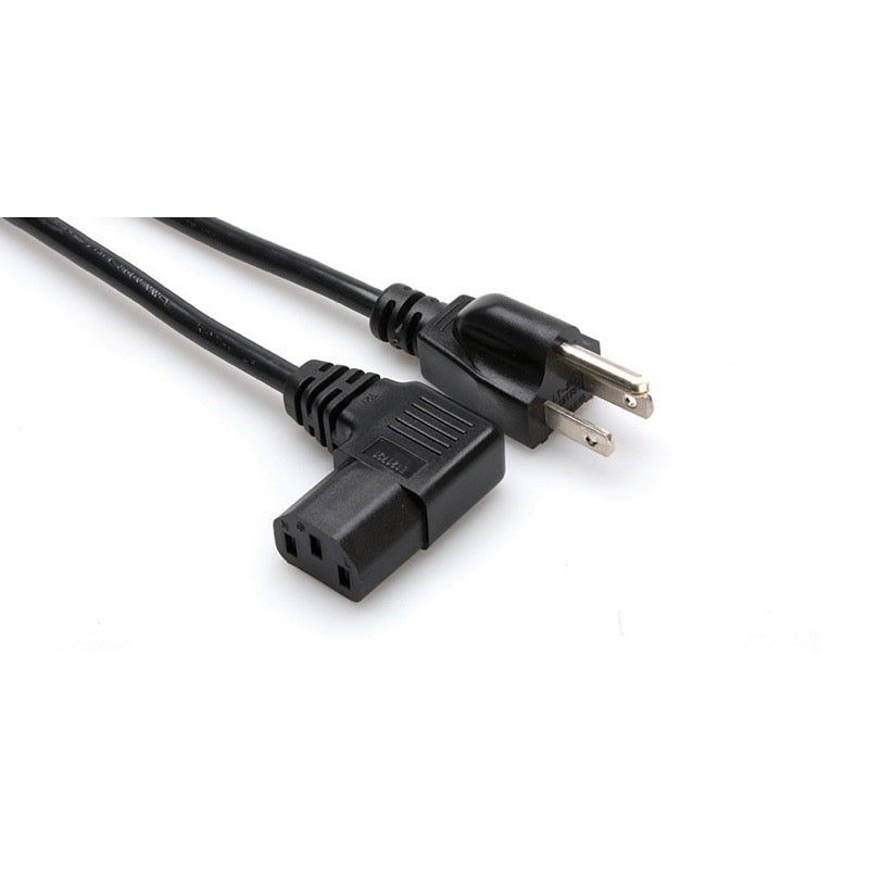 Hosa 3-Wire Grounded Right Angle Power Cable, PWC143R, 3 Foot