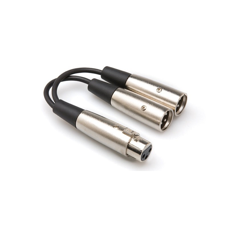 Hosa Y YXM121 XLR Female to Dual XLR Male Cable, 18 Inch