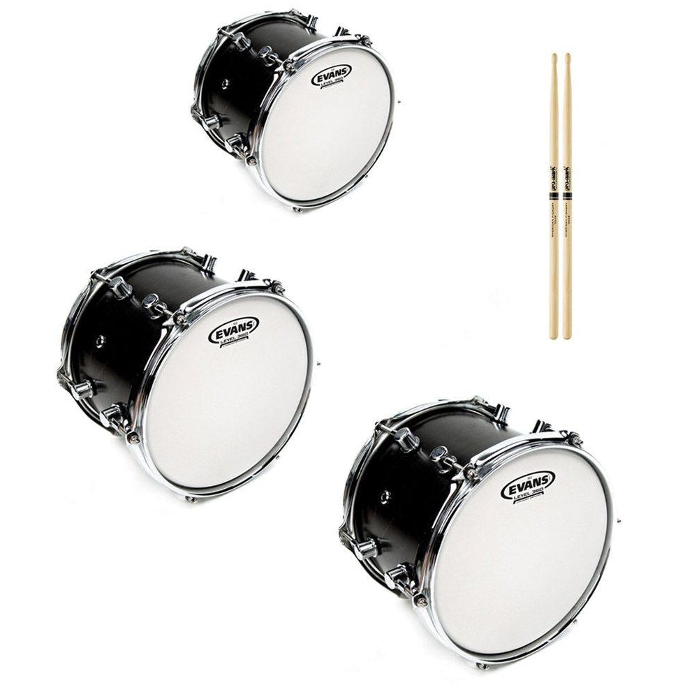 Evans Genera G2 Coated Drumhead, with Drumstick Pair, Standard Tom Pack: 12, 13, 16 Inch