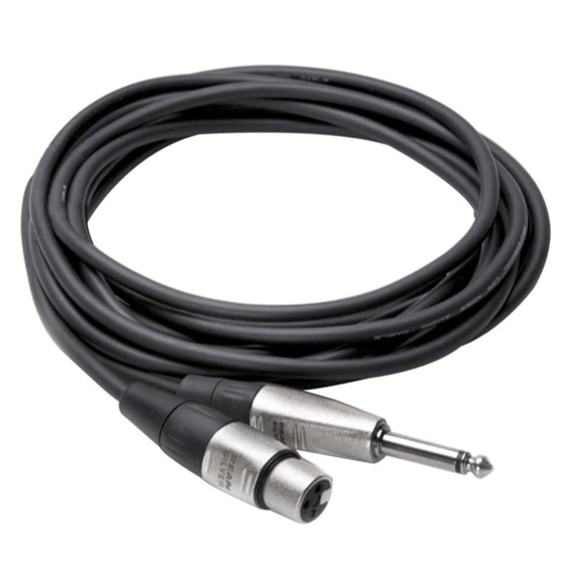 Hosa Pro Unbalanced Interconnect (REAN XLR3-F to 1/4 Inch TS), HXP-010, 10 Foot