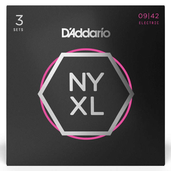 D'Addario NYXL09423P Super Light 3-Pack of Nickel Wound Electric Guitar Strings