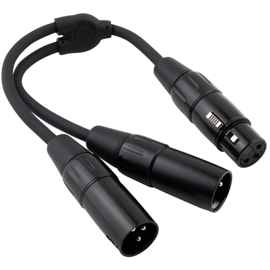 Pig Hog Solutions XLR Female to Dual XLR Male Y-Cable, 6 Inch