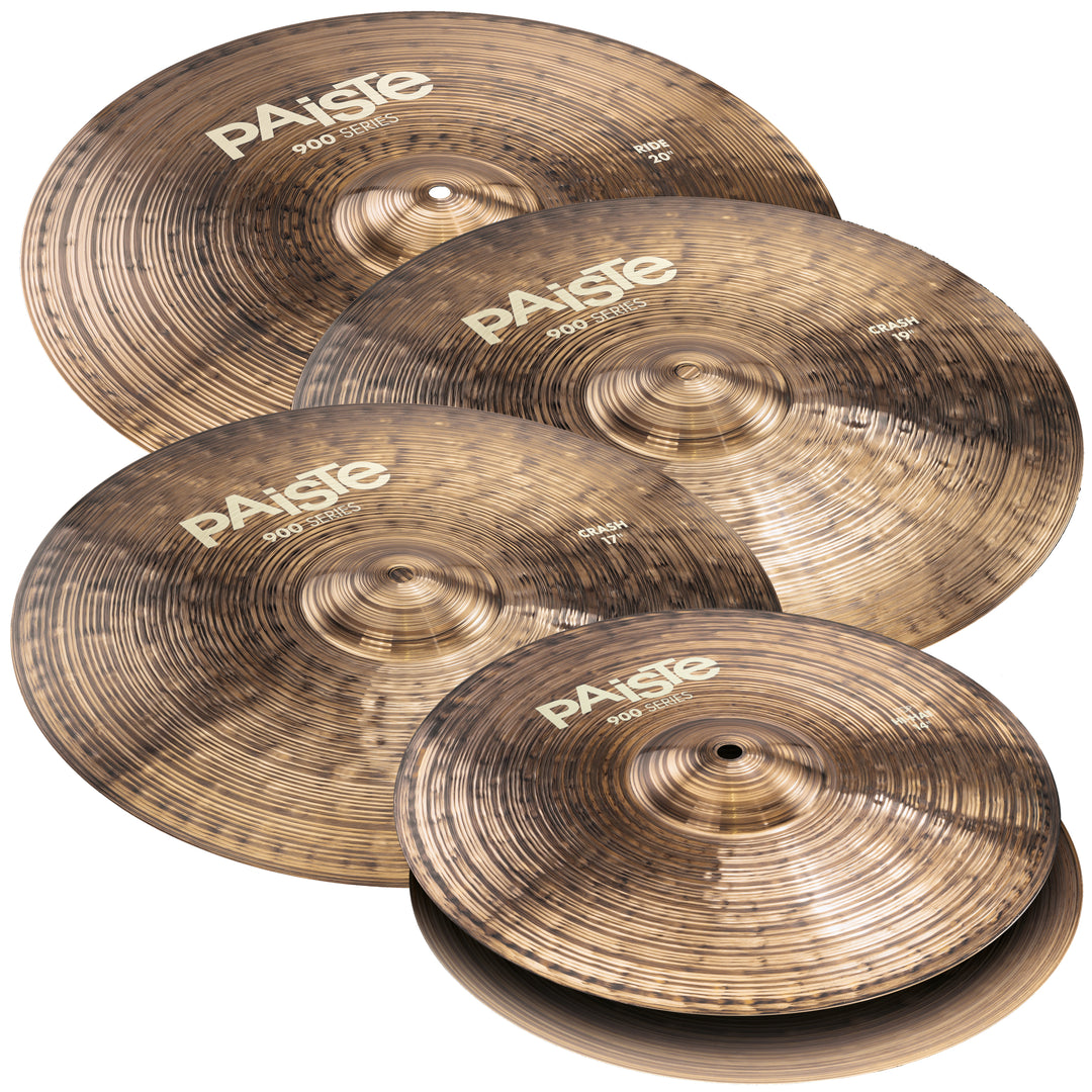 Paiste 900 Series Medium Even Cymbal Pack, 14", 17", 19" and 20"