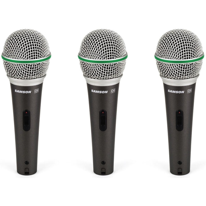 Samson Q6 Handheld Dynamic Microphone, 3-Pack