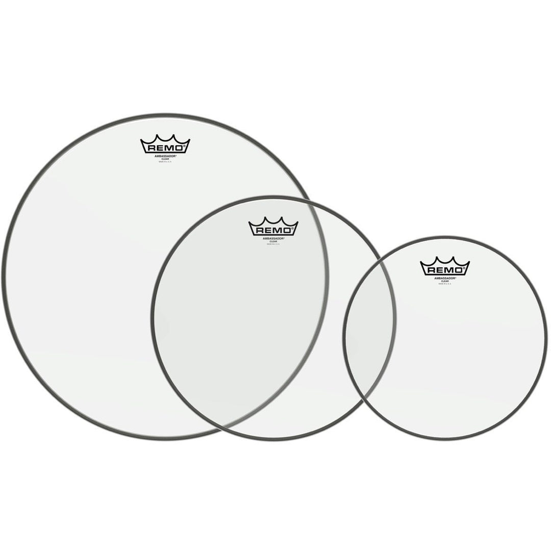 Remo Clear Ambassador Tom Drumhead Pack, Pack 3, 10, 12, and 16 Inch