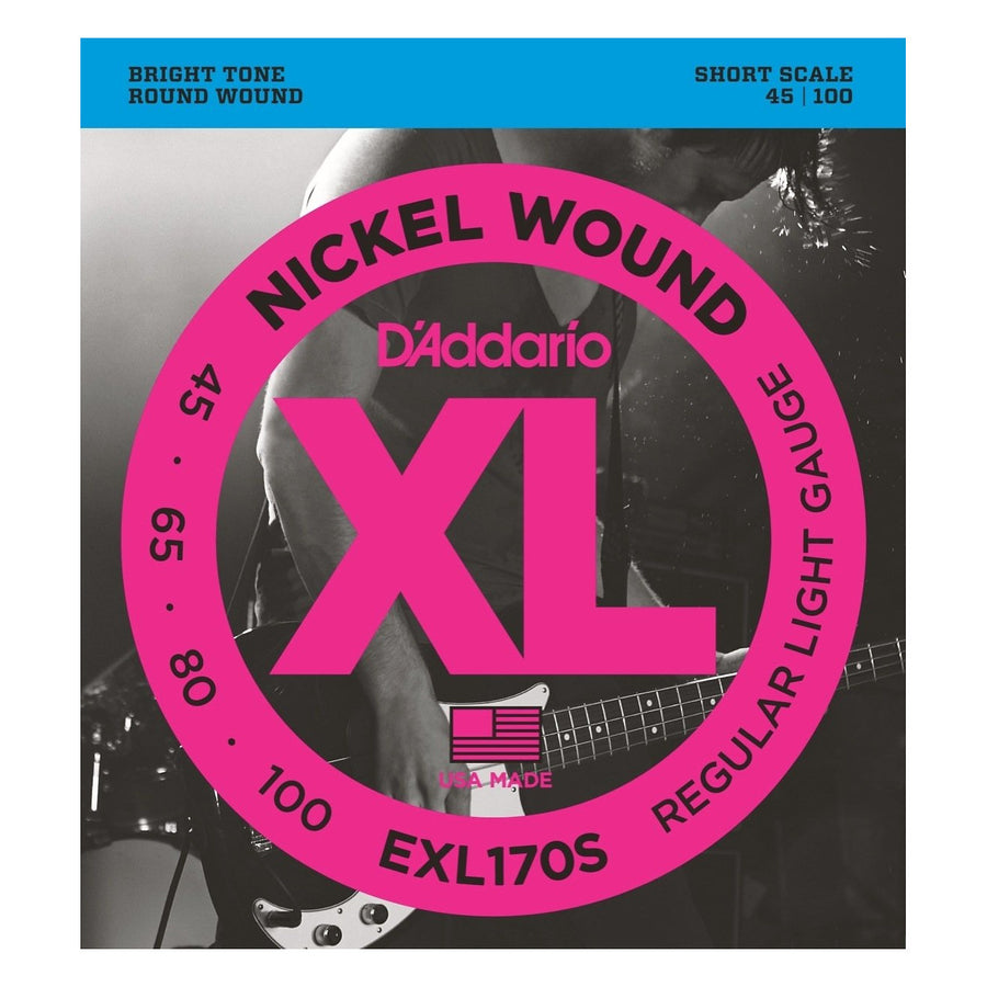 D'Addario EXL170S Nickel Wound Bass Strings (Light, Short Scale)