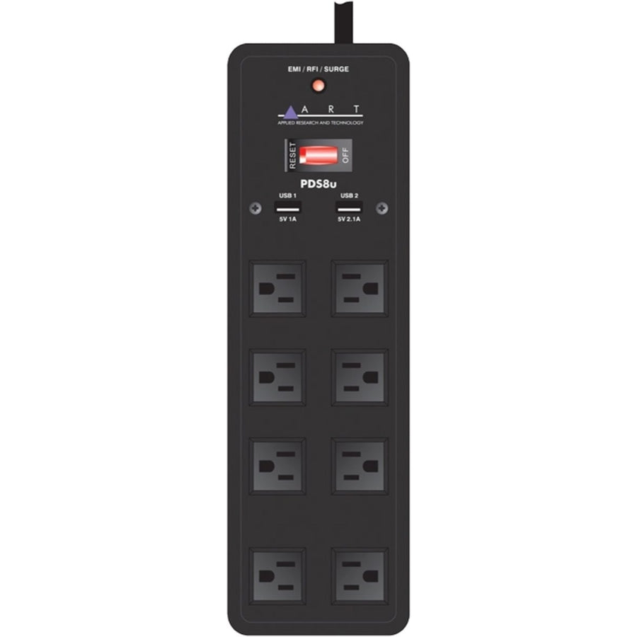 ART PDS8u Eight Outlet Power Strip with USB Jacks