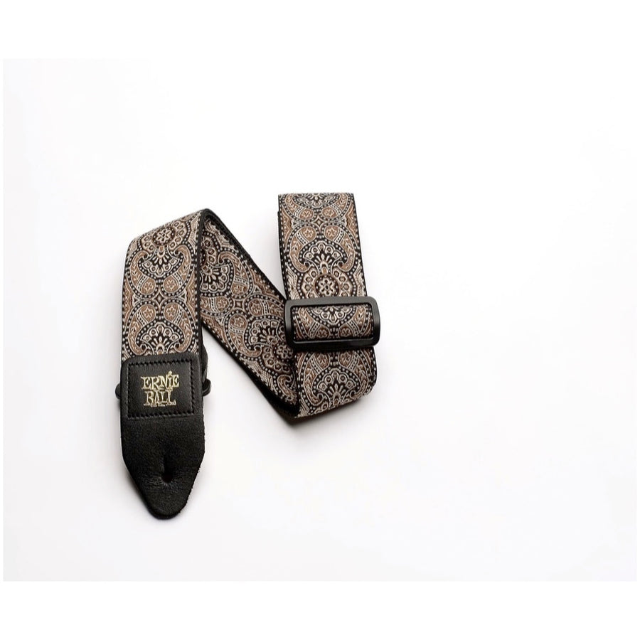 Ernie Ball Jacquard Guitar Strap, Gold/Black Paisley