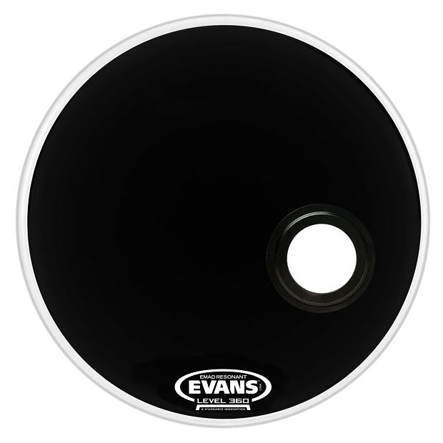 Evans EMAD Resonant Bass Drumhead, Black, 22 Inch