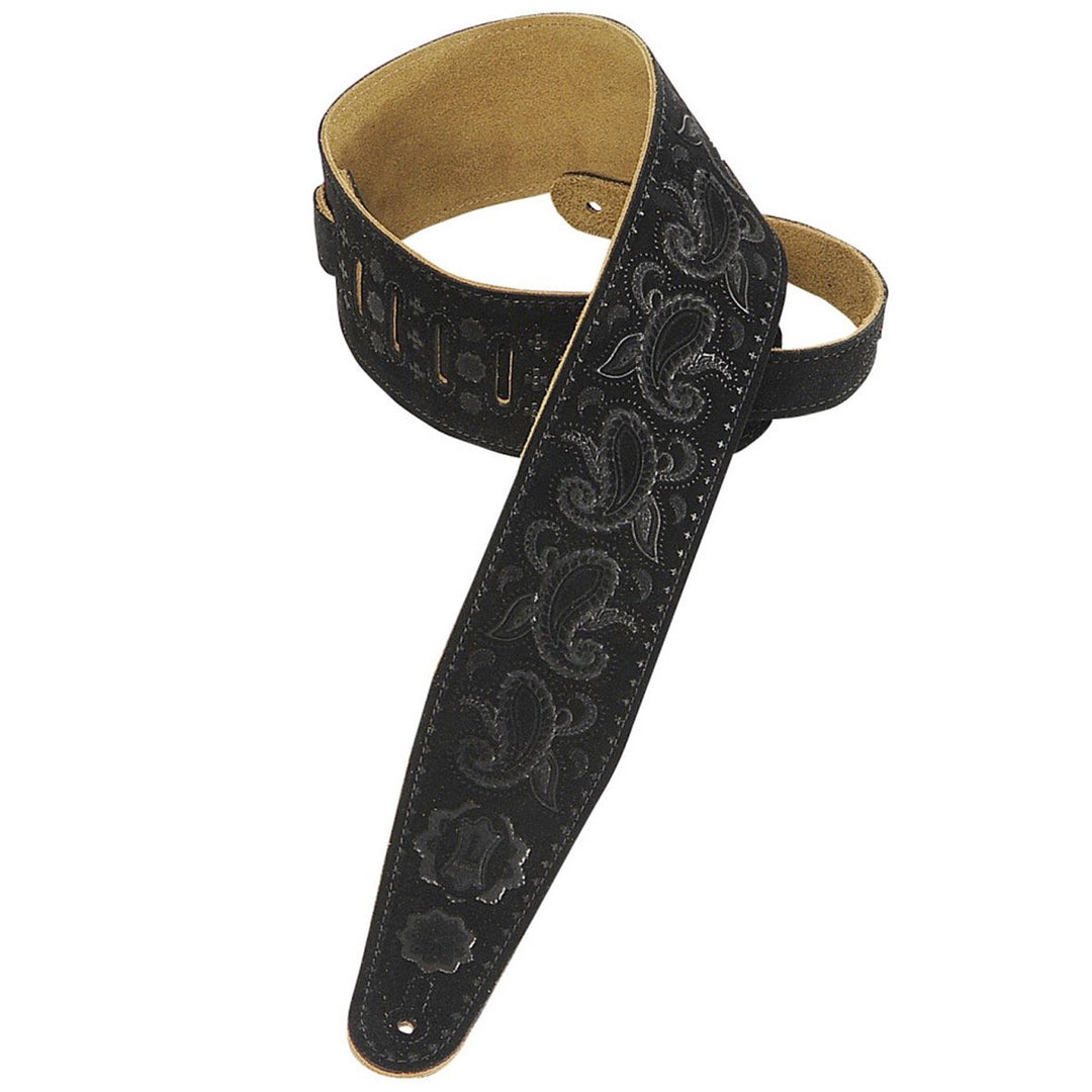 Levy's PMS44T03 Suede Guitar Strap, Black