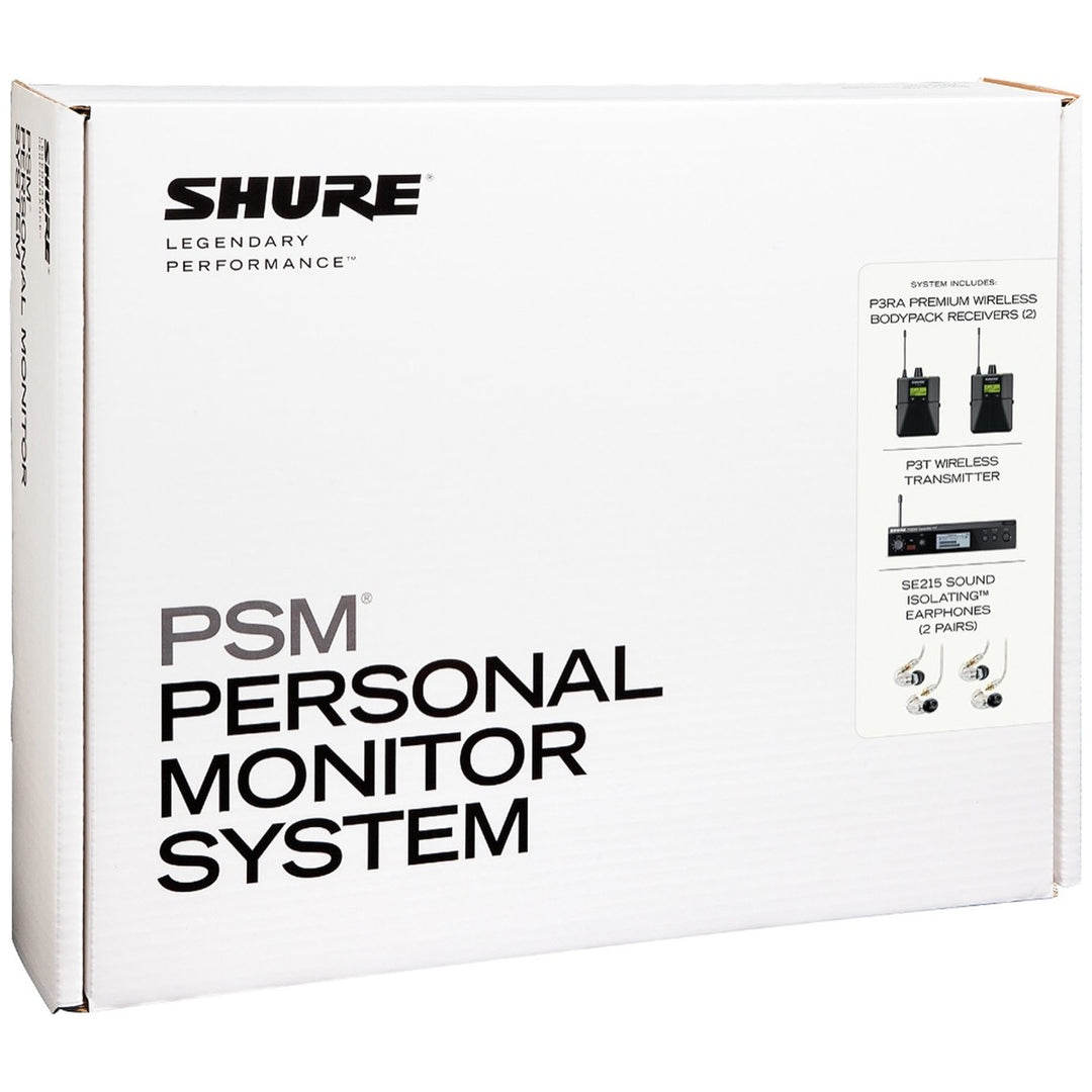 Shure PSM 300 Twin Pack PRO Wireless In-Ear Monitor IEM System with SE215 Earphones, Band H20 (518.200 - 541.800 MHz)