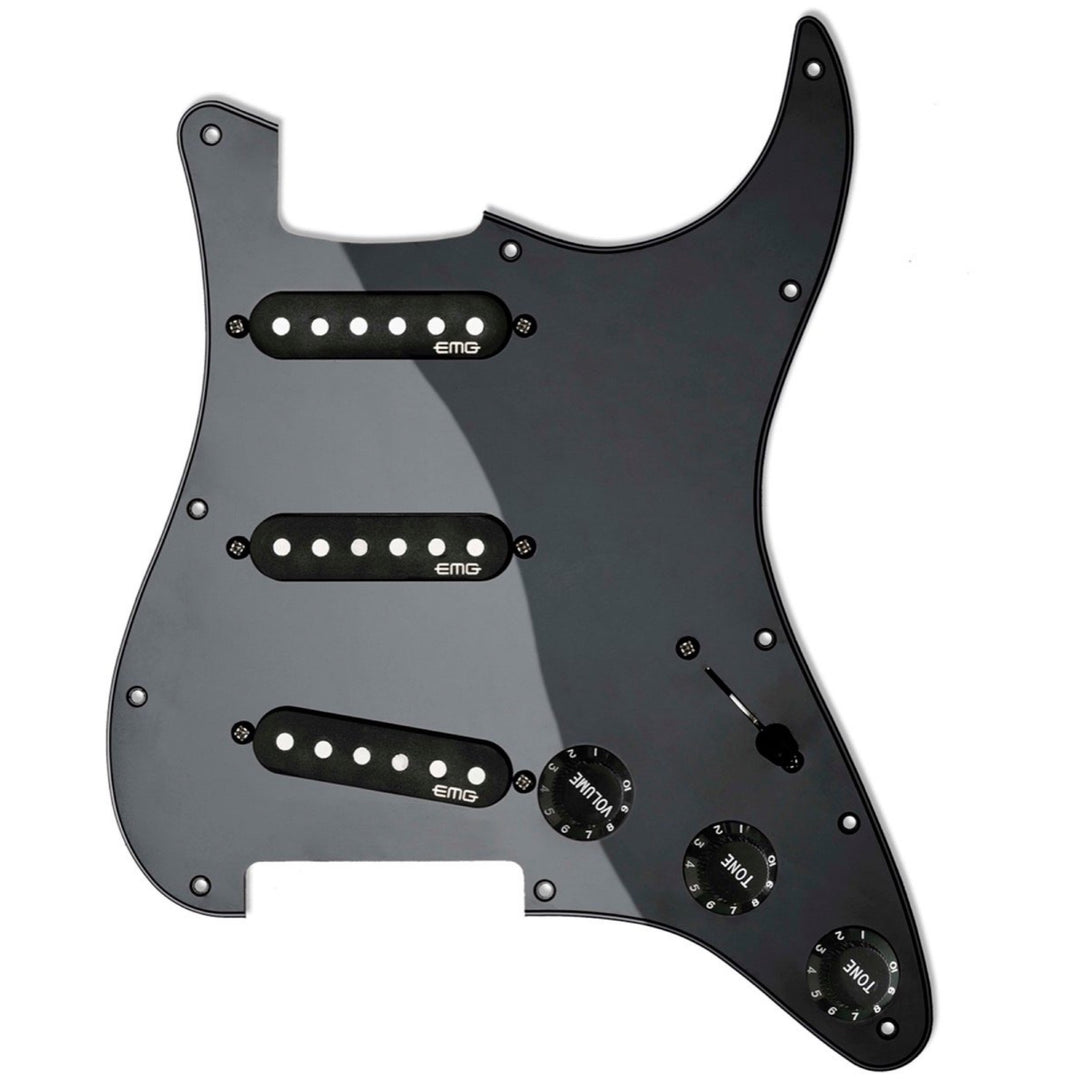 EMG ST-65 Passive Prewired Stratocaster Pickguard Set, Black