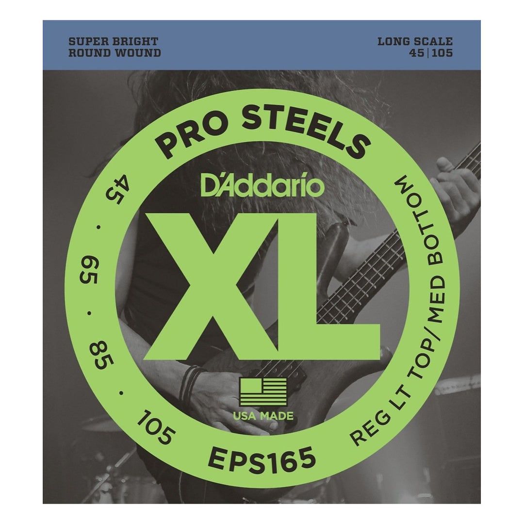 D'Addario EPS165 XL ProSteels Regular Gauge/Long Scale Bass Strings