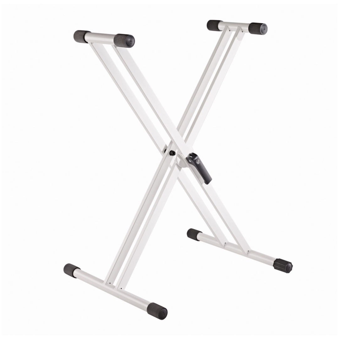 K&M 18993 Rick 20 Double-X Keyboard Stand, White