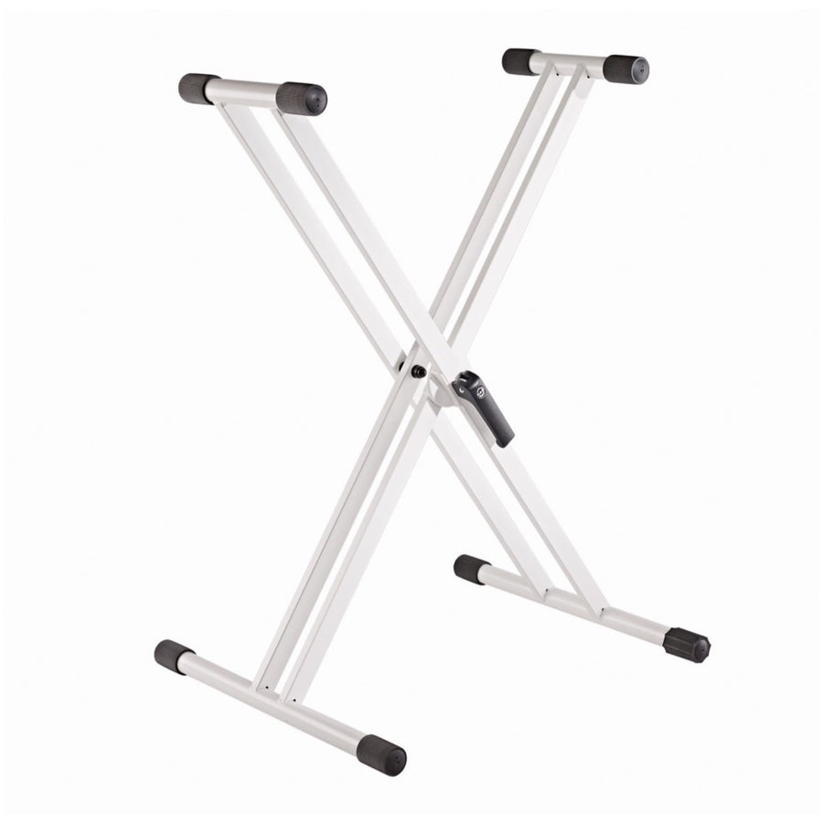 K&M 18993 Rick 20 Double-X Keyboard Stand, White