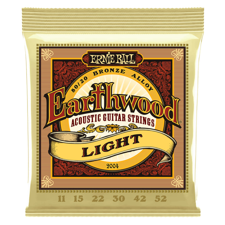 Ernie Ball Earthwood 80/20 Bronze Acoustic Guitar Strings, 2004, 11-52, Light