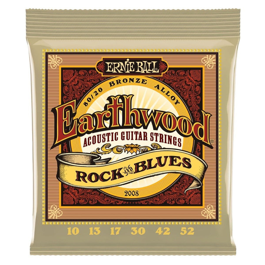 Ernie Ball Earthwood 80/20 Bronze Acoustic Guitar Strings, 2008, 10-52, Rock and Blues