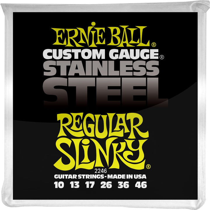 Ernie Ball Regular Slinky Stainless Steel Electric Guitar Strings, 2246, 17076