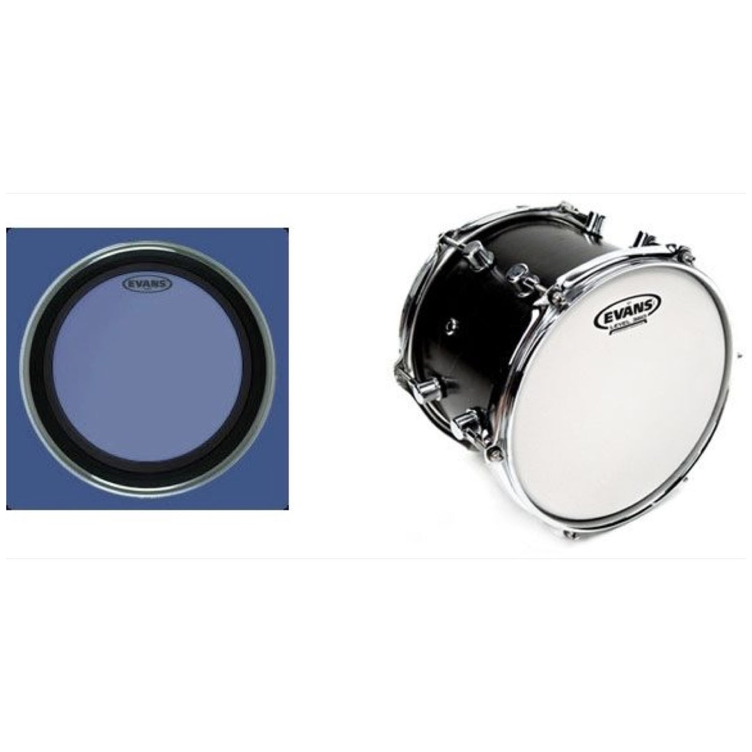 Evans EMAD2 Clear Bass Drumhead, with Genera G1 Coated 14-Inch Drumhead Pack, 22 Inch