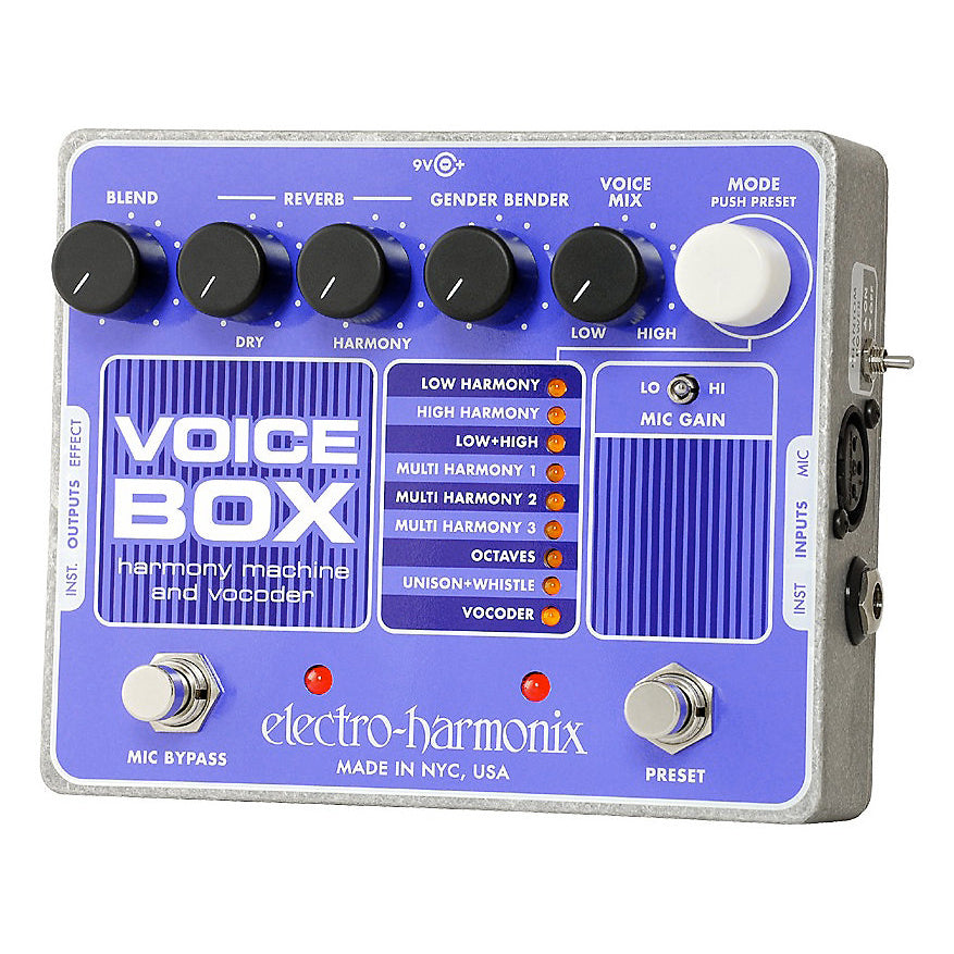 Electro-Harmonix Voice Box Vocal Harmony Machine and Vocoder Pedal, with Power Supply