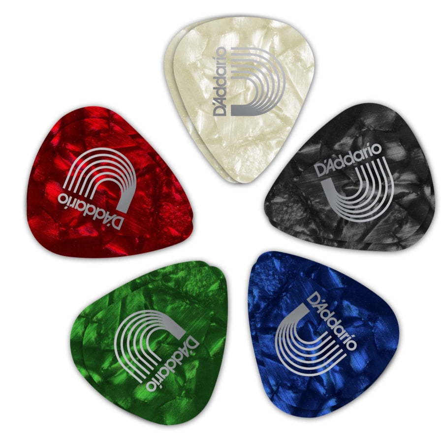 D'Addario 1CAP4-10 Classic Pearl Celluloid Assortment Guitar Pick Pack, 10-Pack