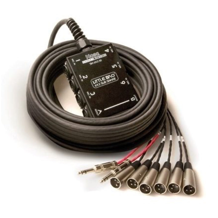 Hosa Little Bro Snake (XLR x 6, 1/4 Inch TRS x 2), SH6220, 20 Foot