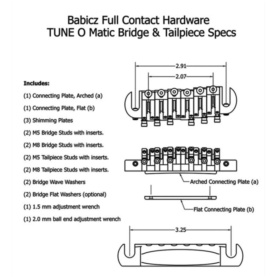 Babicz Full Contact Hardware Tune-O-Matic Bridge and Tailpiece, Chrome