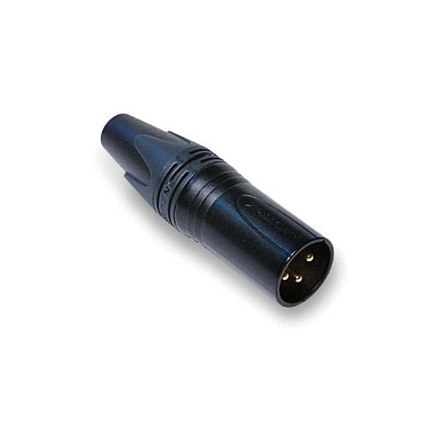 Neutrik NC3MXX XLR Male Connector, Black Chrome, NC3MXX-BAG, Silver-Plated Contacts