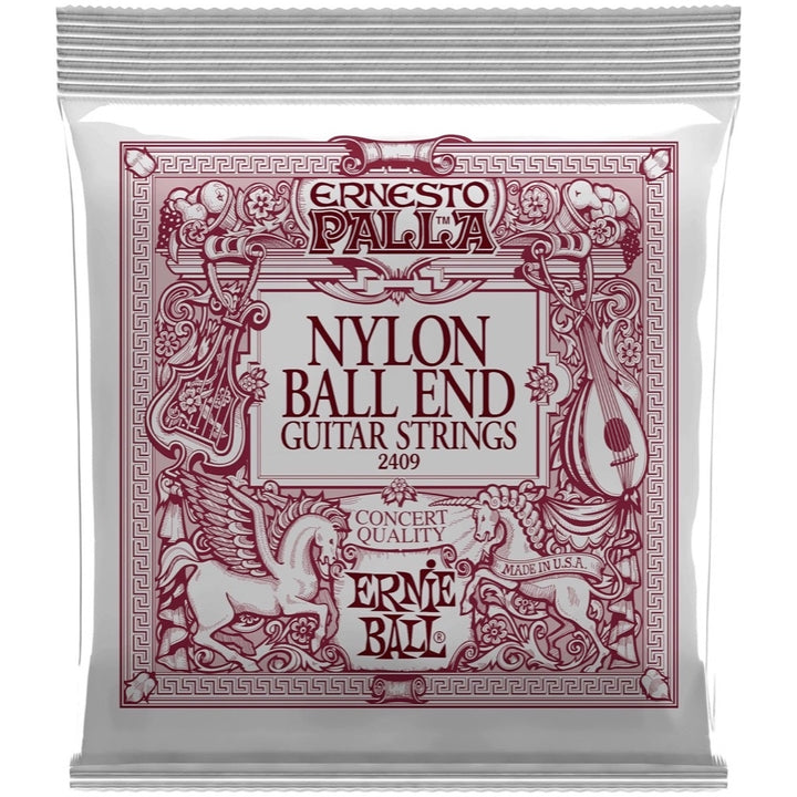 Ernie Ball Ernesto Palla Nylon Classical Guitar Strings, 2409, Black and Gold, Ball End