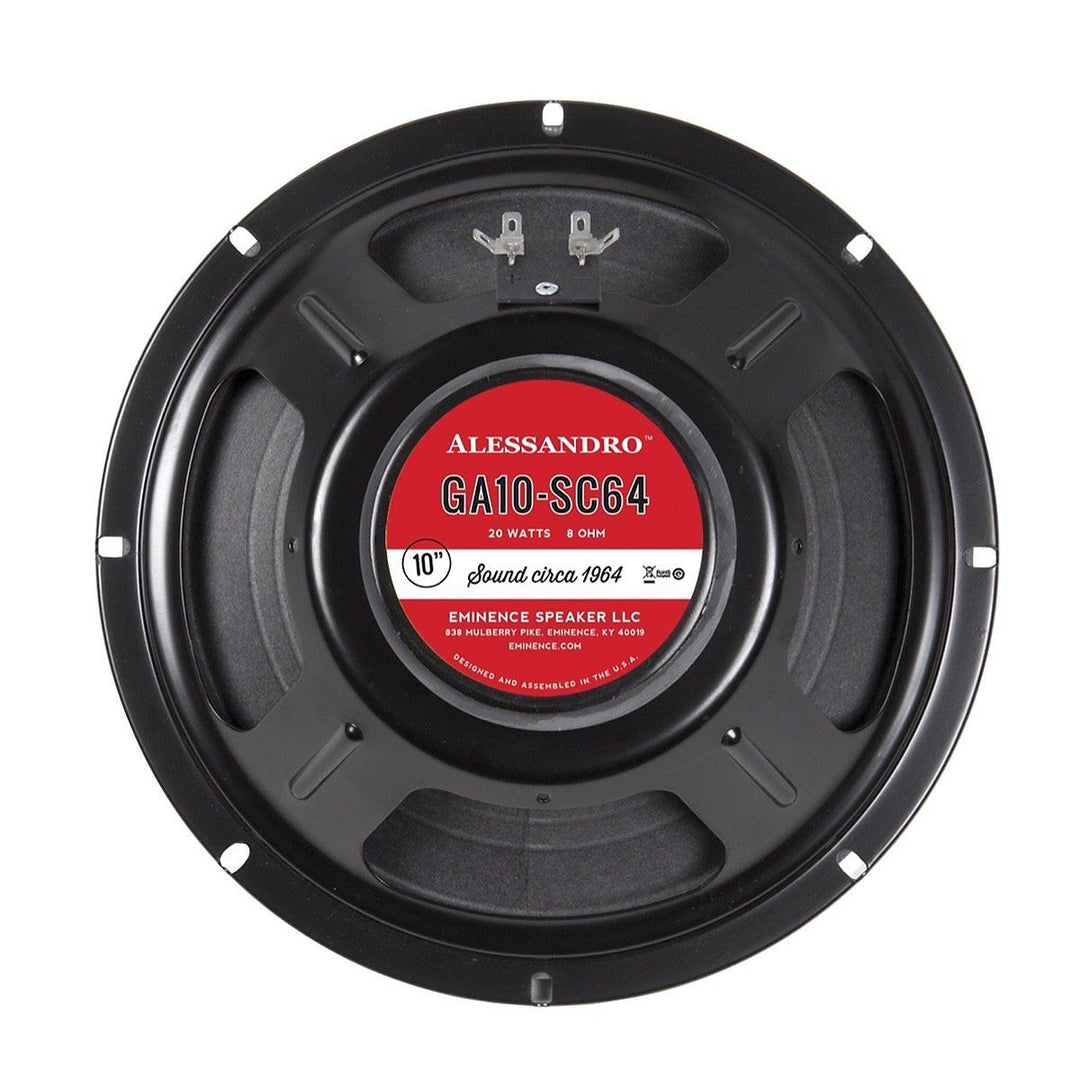 Eminence GA10-SC64 George Alessandro Signature Guitar Speaker (20 Watts, 10 Inch), 8 Ohms